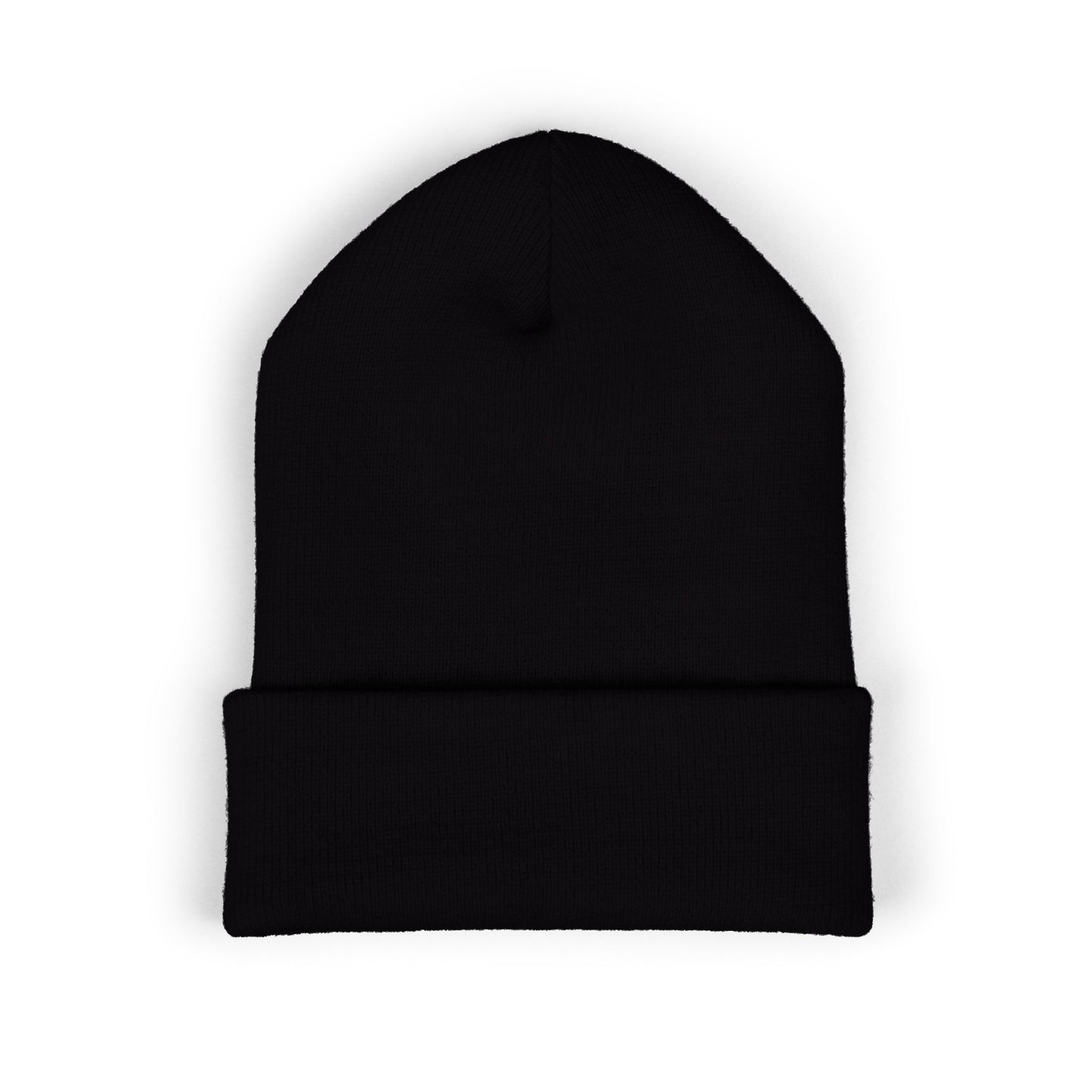 White Lettering NOUVEAU Embroidered Cuffed Beanie