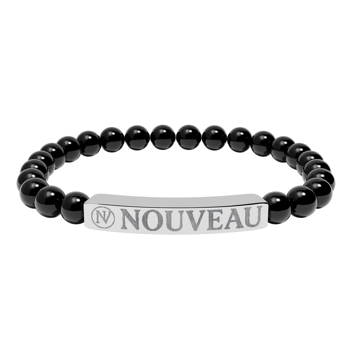 NOUVEAU Engraved Stone Stretch Bracelet